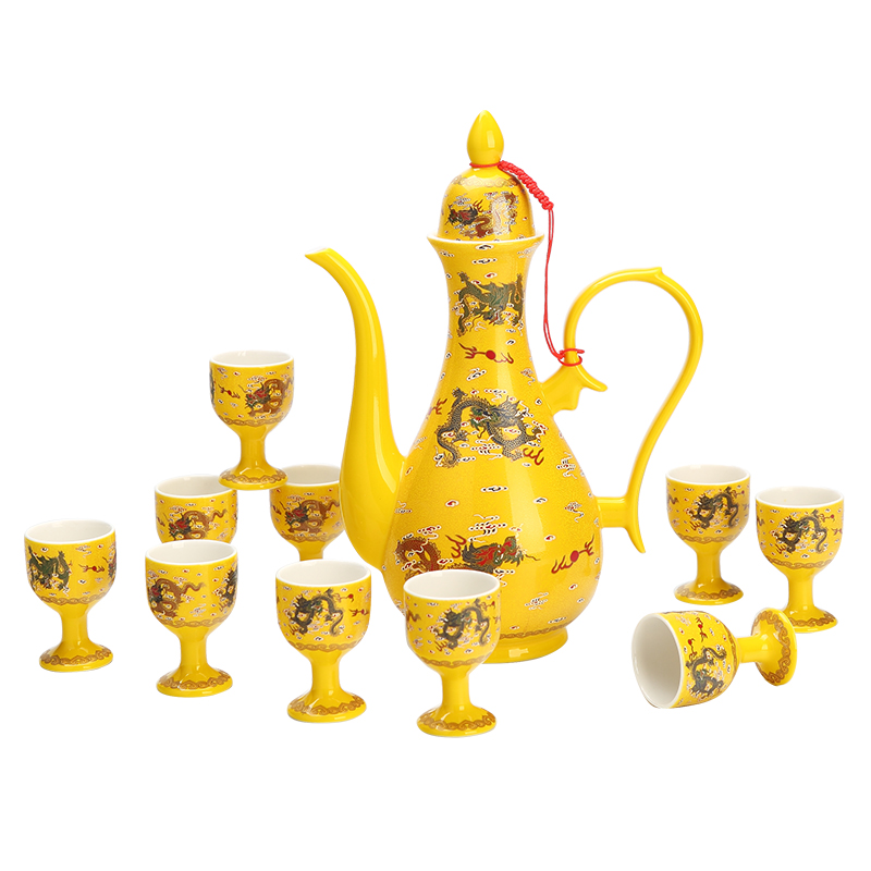 Jingdezhen ceramic antique wine suits for liquor cup home wine wine wine bottle palace