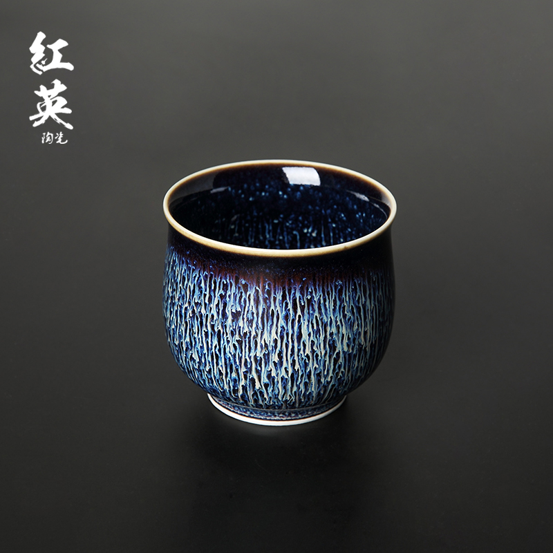 Red the jingdezhen ceramic cup trophy home tea Red glaze, the sample tea cup high - capacity master cup single CPU