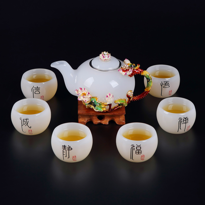 Red the jingdezhen ceramic colored glaze jade porcelain tea set suits for domestic cup teapot sample tea cup Chinese kung fu