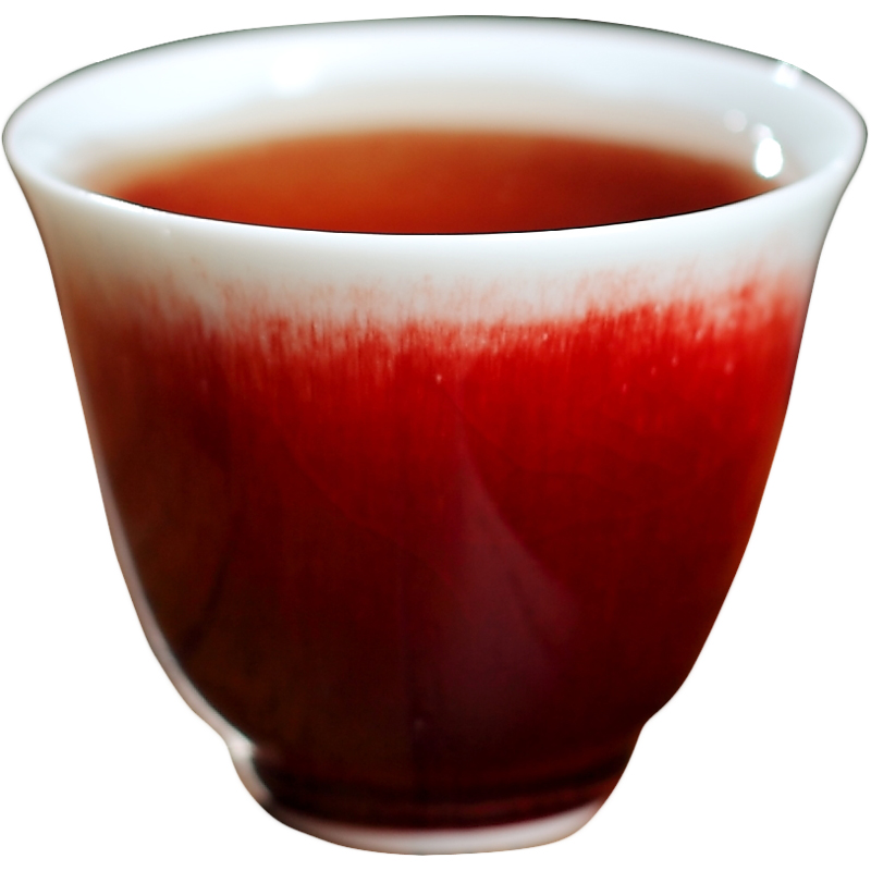 Jingdezhen ceramic up red ice crack glaze on the master cup single cup sample tea cup kung fu tea set large cups