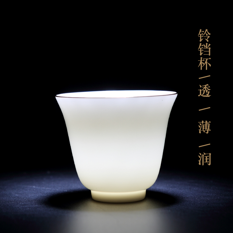Hongying jingdezhen ceramic kung fu tea master cup single CPU thin body paint sweet white jade porcelain sample tea cup small tea cups