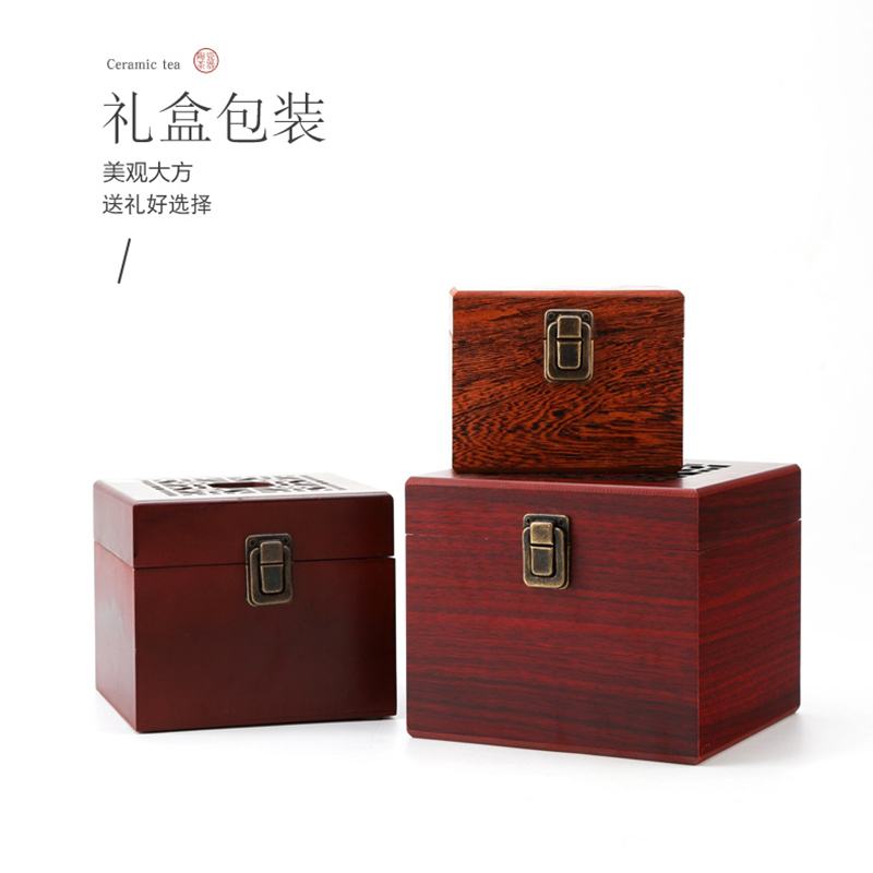 Red the jingdezhen ceramic seal pot of tea warehouse tea box of small number of POTS stored tea pot temmoku glaze caddy fixings