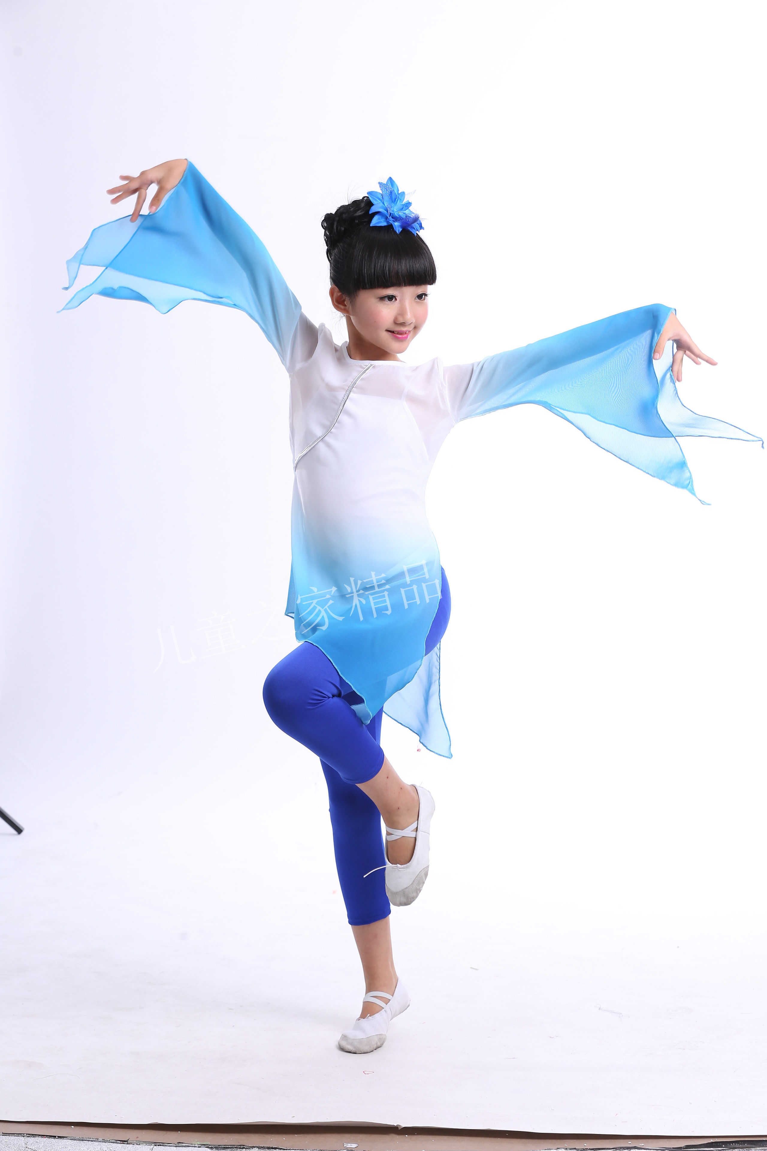 儿童渐变色古典舞当代舞练功服民族舞台服小荷风采青莲秧歌演出服_7折