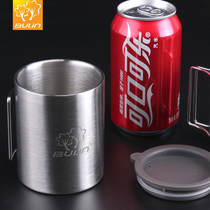  Bulin outdoor camping cup stainless steel folding cup double-layer insulation and water-proof cup 300ml can be customized