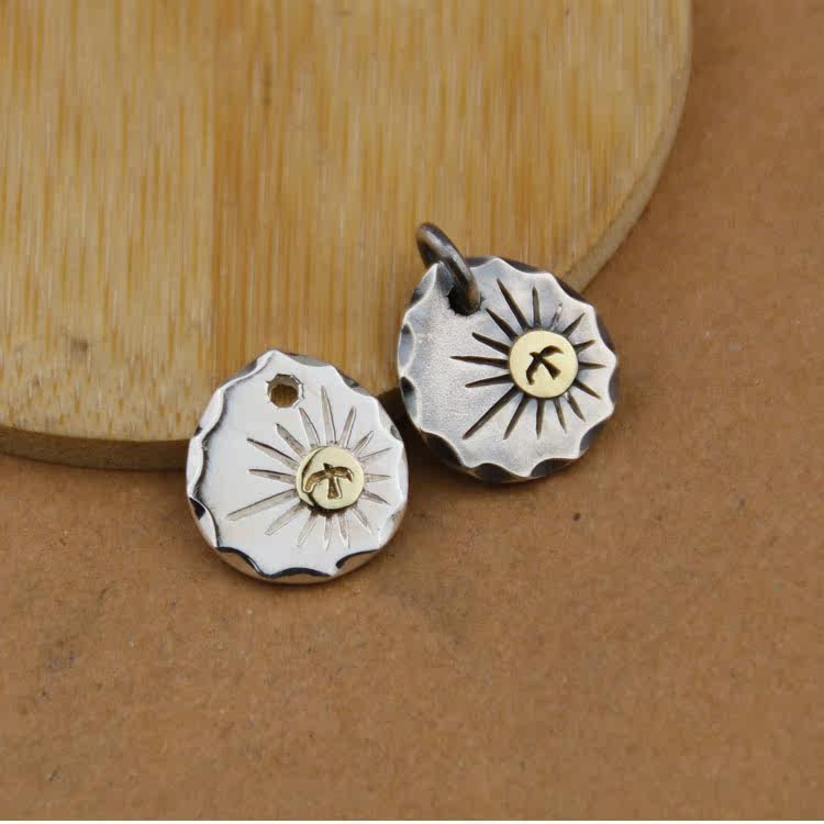 高桥吾郎goros小银饼飞鸟射线錾刻goros手工复刻吊坠配饰925纯银