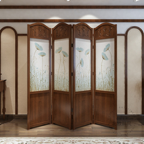 Nordic screen entrance partition Restaurant Hotel bedroom mobile folding screen Environmental protection furniture solid wood screen