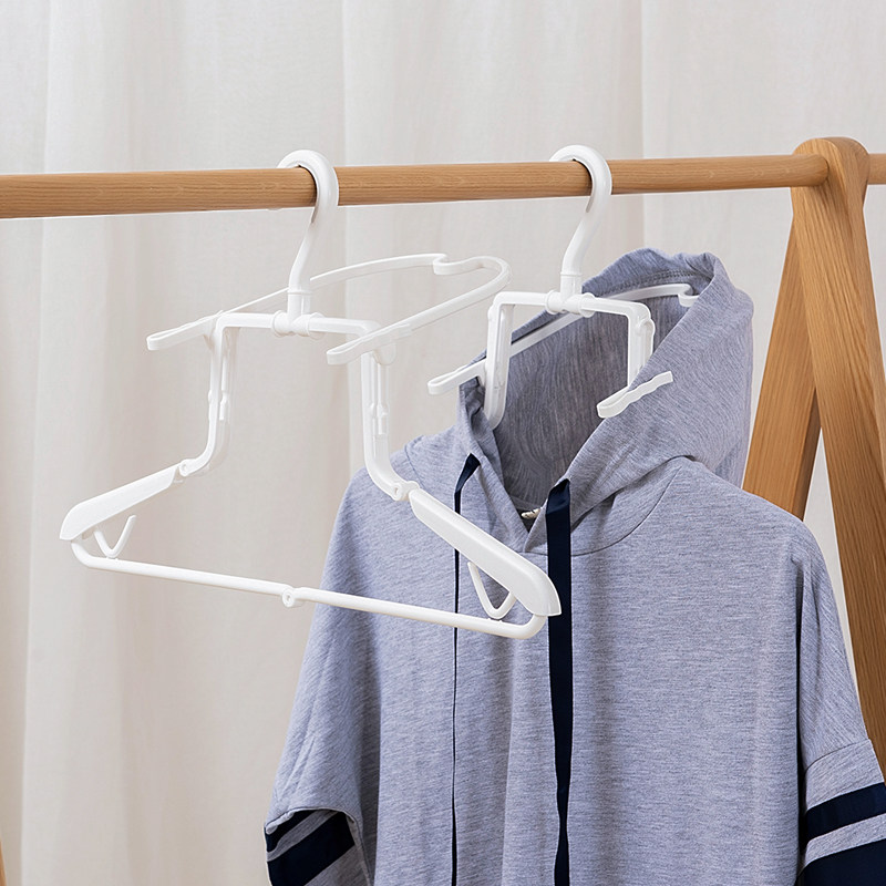 日本进口创意晾衣架连帽卫衣成型晾晒架防风便携折叠无痕塑料衣架