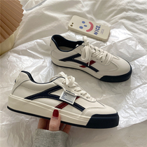 Ins street shooting student leather small white shoes female Korean version ulzzang all-match sneakers 2021 spring new trend