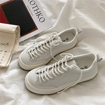 Jiang Zhishus original niche design leather small white shoes ins all-match casual shoes female retro student skate shoes trend