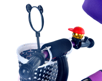 Childrens tricycle slipping baby artifact rice high car Bell front handlebar cap Bell decoration small mirror Music pump