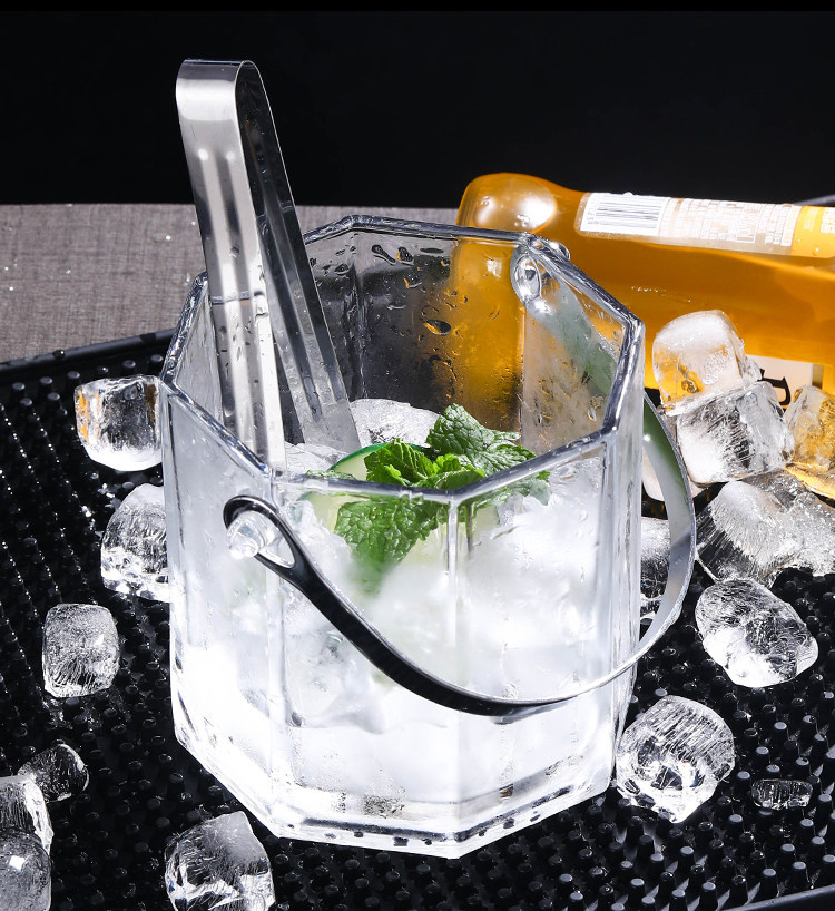 玻璃冰桶冰粒桶小号家用啤酒红酒香槟桶ktv冰镇桶加厚欧式送冰夹