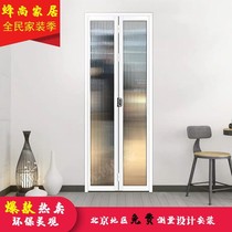 Toilet folding door push-pull open kitchen moving door narrow side glass partition toilet hanger rail moving door without lower rail