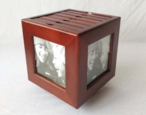 Chinese pure solid wood large capacity coffee color rotatable fashion movie box cd box manufacturer direct