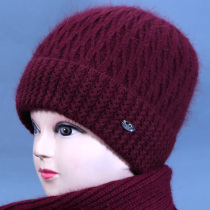 Winter old mans hat childrens grandmother rabbit wool hat middle-aged elderly mother plus velvet knitted hat old lady warm hat