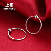 Ear ring female sterling silver temperament small ear buckle ear bone ring Korean simple 925 silver ring earrings that dont have to be picked when sleeping
