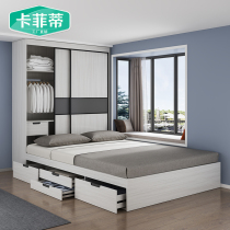 Bay window tatami storage storage integrated bed Integrated storage Bedroom wardrobe Small apartment Childrens room floor bed