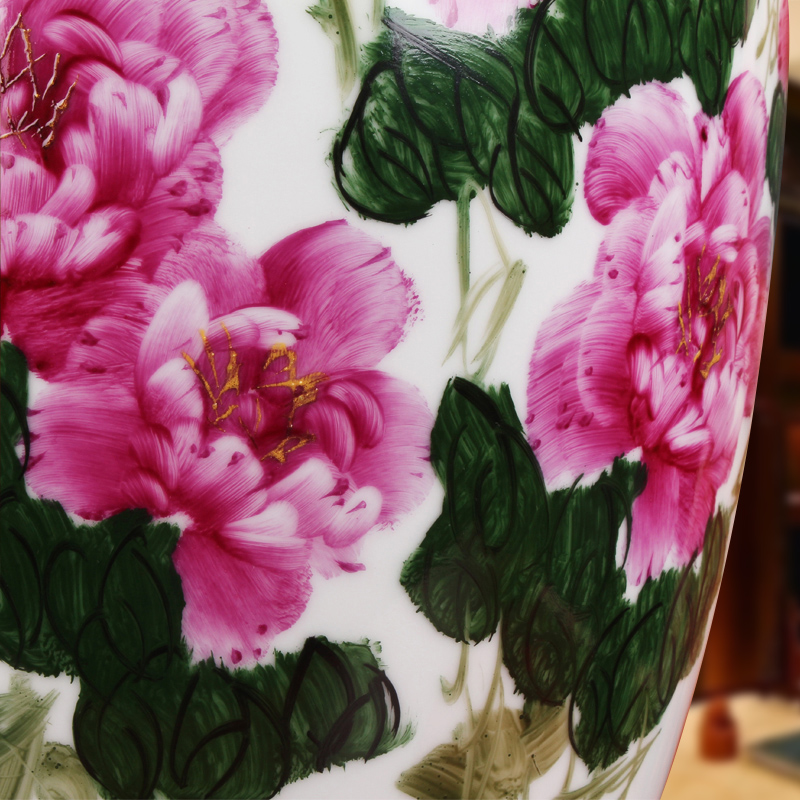 Master hu, a collection of high - grade gift hand famille rose porcelain jingdezhen ceramics vase peony riches and honour