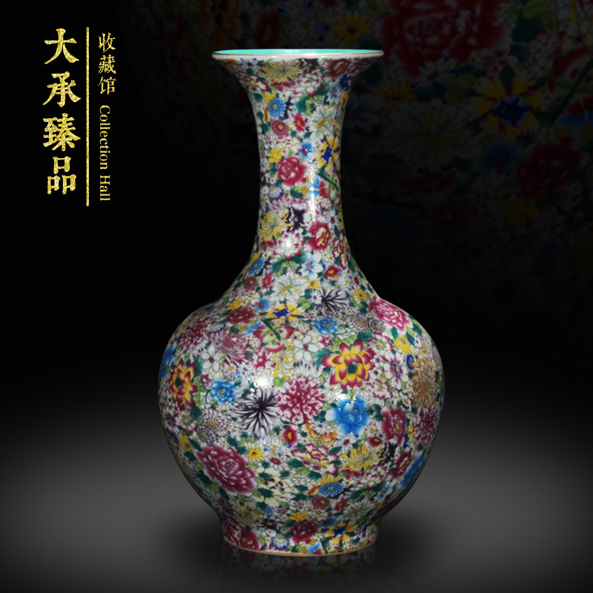 Antique Chinese jingdezhen ceramics vase powder enamel enamel vase decoration home decoration handicraft furnishing articles