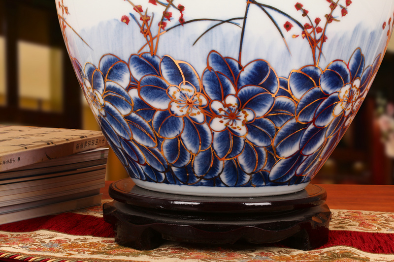 The see colour blue and white porcelain of jingdezhen ceramics high - grade hand - made reed painting of flowers and idea for gourd vases sitting room home furnishing articles