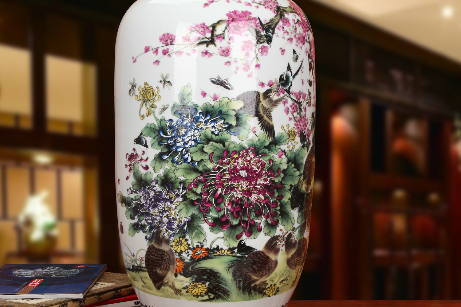 Jingdezhen ceramics powder enamel 9, 12 xi idea gourd of large vases, modern Chinese style household furnishing articles