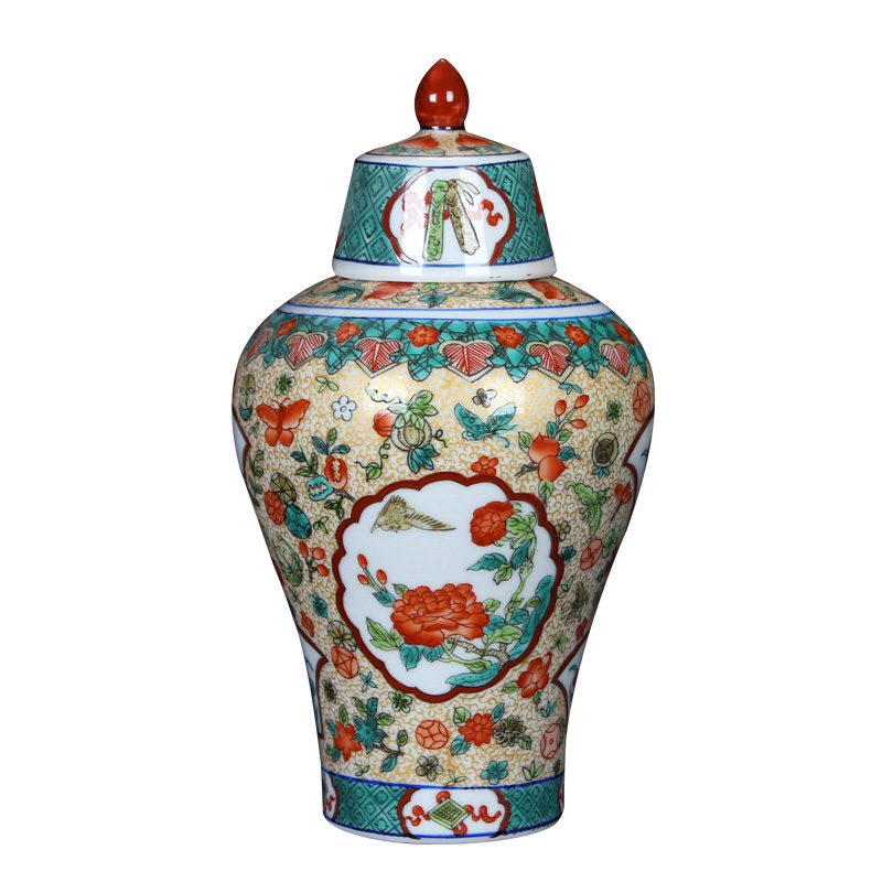 Jingdezhen antique Chinese trumpet hand - made pastel open places the general pot of furnishing articles rich ancient frame vase mesa adornment