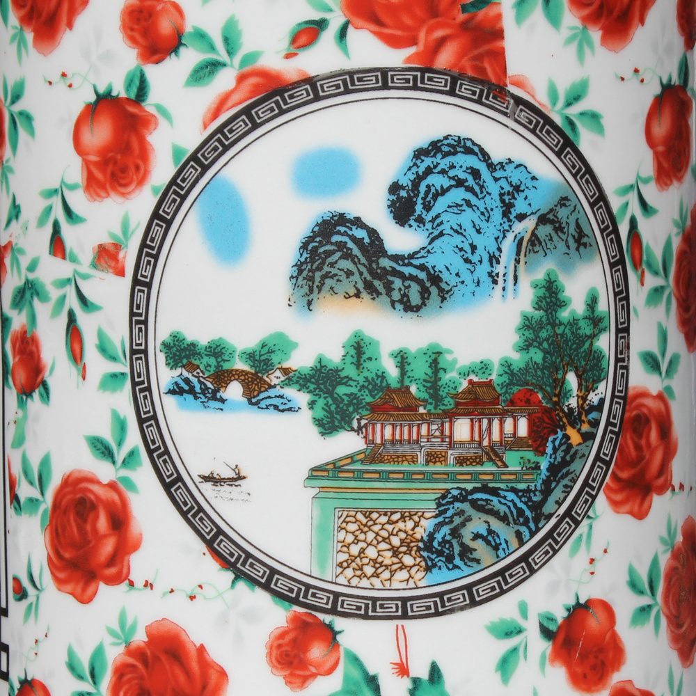 Jingdezhen ceramics powder enamel riches and honor peony flowers and birds landing big vase decorated sitting room adornment is placed in the Ming and the qing dynasties