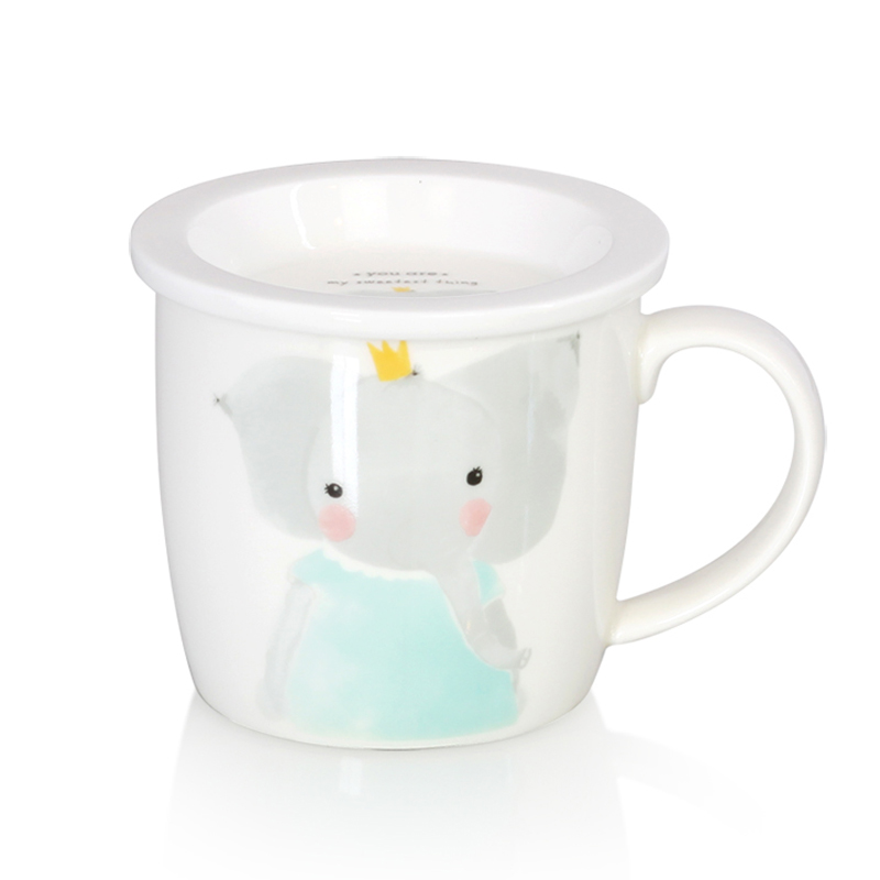 Kakikaki animal kingdom breakfast cup ceramic cups with cover with a cup of mercifully milk cup children 's milk cup