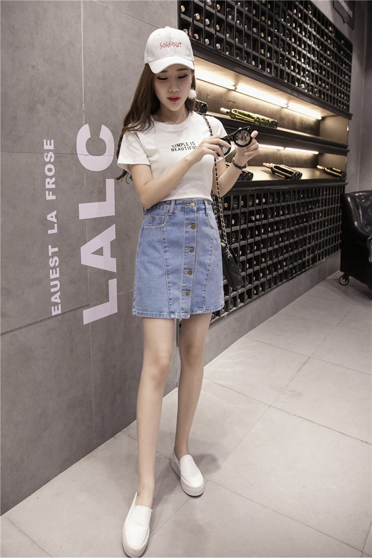 牛仔短裙裤春夏热裤短裤裙女高腰a字裙半身裙带内衬防走光包臀裙