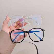 Small red book vegan girl black frame male large frame tide fit transparent frame worthy of near-eye astigmatism radiation protection