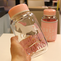 Large capacity glass flower tea juice cup with tea compartment unicorn Cup student female High Borosilicate Cup