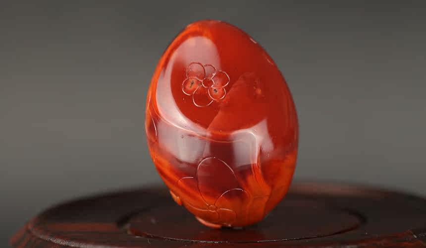 顶级天然南红玛瑙蝴蝶仕女挂件 44g 【柿子红】