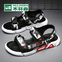 Wood Linson Sandals Sandals Mens Tide 2022 New Summer Outdoor Non-slip Beach Shoes Nets Red Ins Dual Purpose Cool Slippers Men