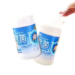 丹之荣酒精湿巾桶装消毒除菌100抽家用卫生清洁杀菌湿纸巾家庭装