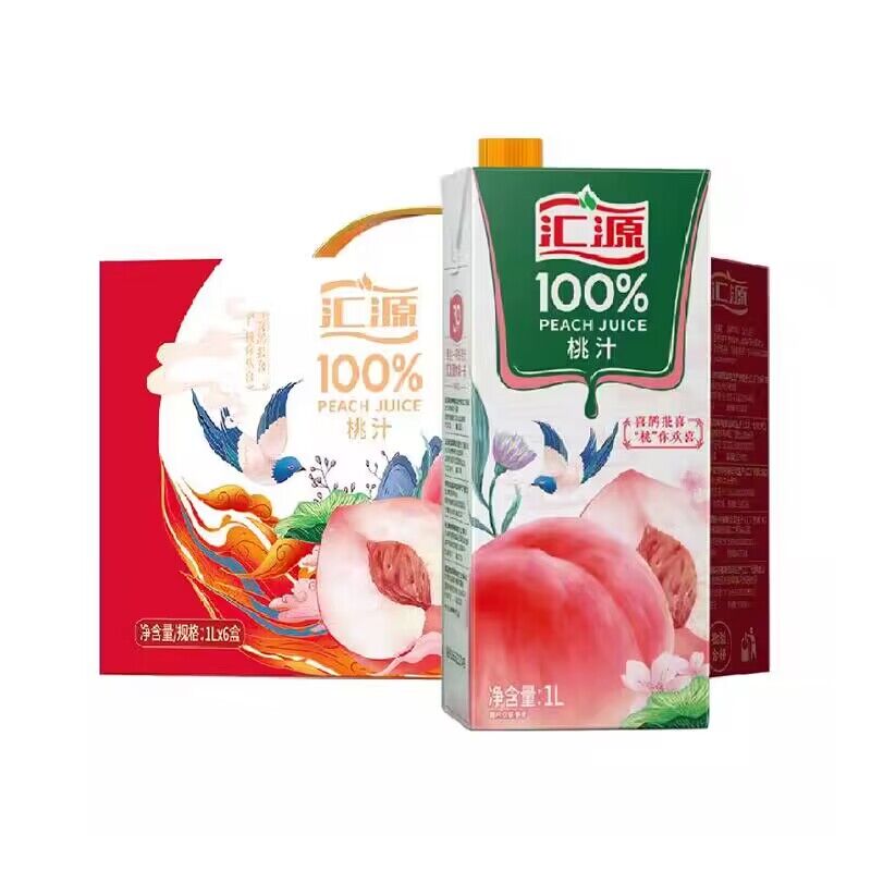 汇源100桃汁果蔬汁1000ml*6盒