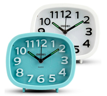 (Send battery) Del student alarm clock Korean version of simple creative bedside wake up with night light clock clock