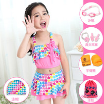 Girls swimsuit 2021 new split skirt baby Princess summer middle school childrens bikini Childrens swimsuit