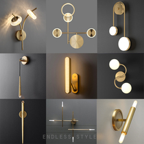 American light luxury brass wall lamp bedhead lampLightwall lampLightwall lampLightsLightsBackground wall wall lamp