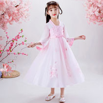 Chinese-dressed girl dress summer-dressed treasure long dress Chinese style child summer costume costume  ⁇  skirt
