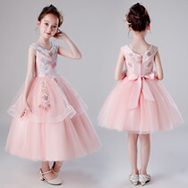 Girls Princess Dress Summer Six One Children Host Six One Dress Long Dress Little Girl Performing Dress Dress