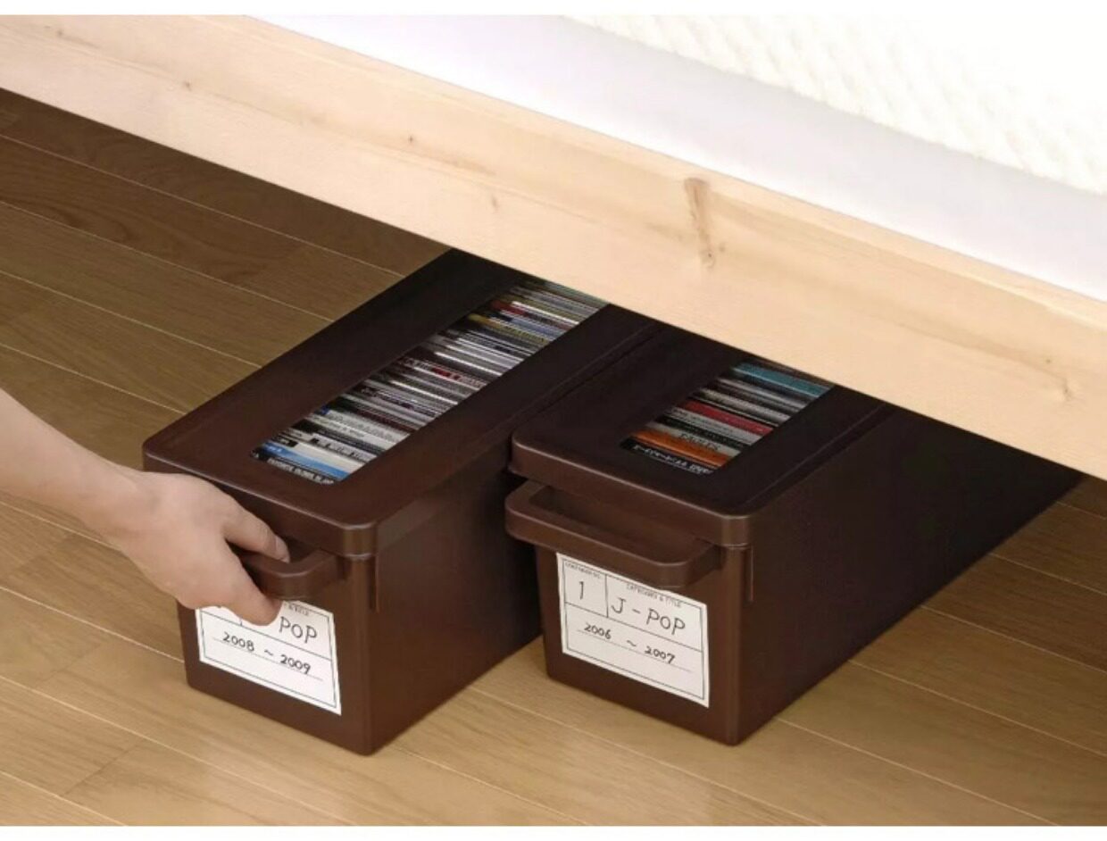 日本进口光碟整理盒录像带游戏光盘收纳盒创意大容量cd/dvd收纳盒_7折