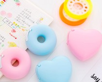 Korean Creative Cartoon Stationery Portable Doughnut Tape Cutter Invisible Tape Cutter with small tape