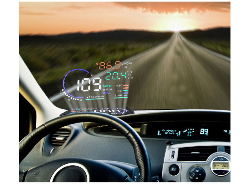 台湾车载hud抬头显示器obd行车电脑汽车通用抬头平视仪投影仪a8
