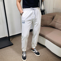 Mens sports pants Korean trend autumn casual pants mens slim feet young handsome versatile long pants