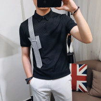 Summer trend slim polo shirt mens short sleeve Korean youth personality fashion pocket thin breathable T-shirt top