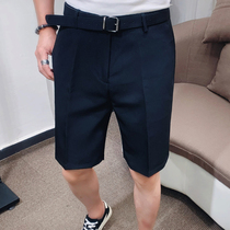 Summer casual shorts mens slim straight body trend Black 5-point pants Tide brand simple Joker five-piece pants men