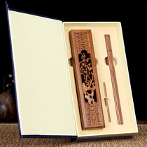 Mahogany incense box lying incense burner Sour branch wood sandalwood stove line incense burner plum orchid bamboo chrysanthemum incense stove line incense box lying incense box