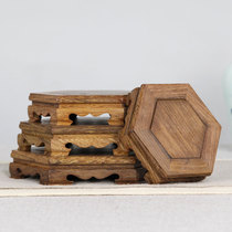 Flower pot base Solid wood carving handicraft decoration base Odd stone vase Teapot Jade base chicken wing wood bracket