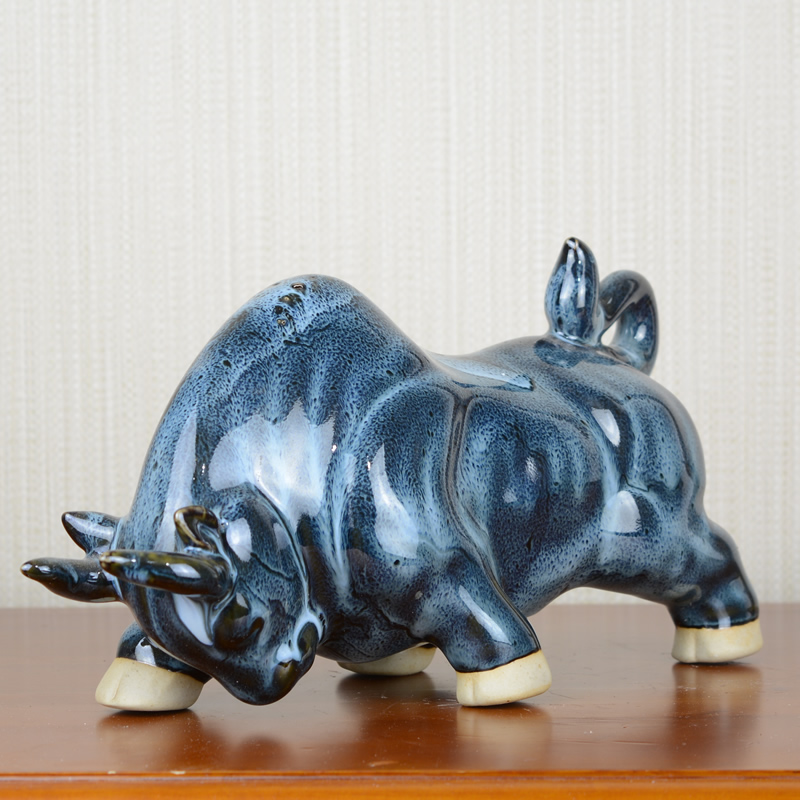 Jingdezhen ceramic ox furnishing articles creative lovely Chinese zodiac sitting room porch ark, household decoration town curtilage cattle