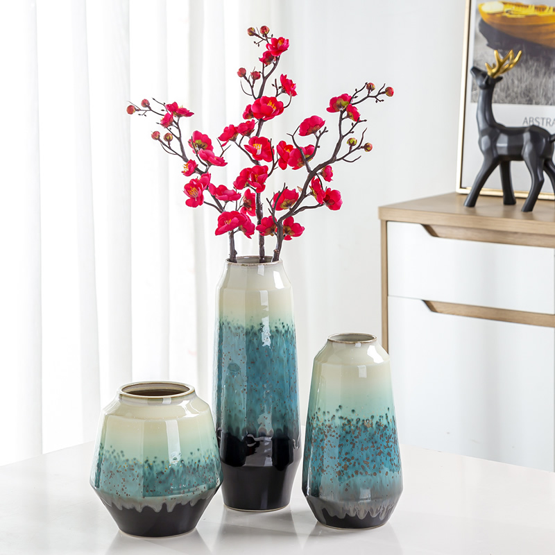 New Chinese style ceramic vase furnishing articles of modern creative TV ark, zen retro dried flowers flower arrangement sitting room adornment ornament