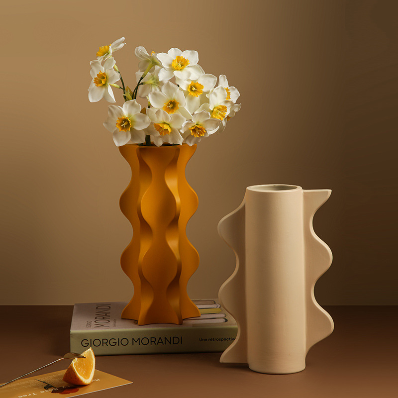 Creative morandi ceramic vases, dry flower, flower arranging flower implement place to live in the sitting room porch example room table decoration